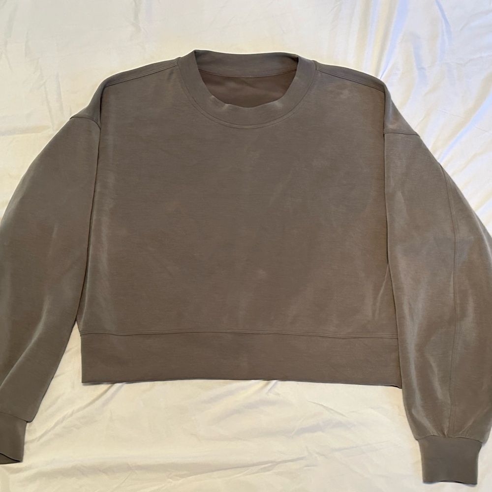 Lululemon Gray Softstreme Perfectly Oversized Cropped Crew